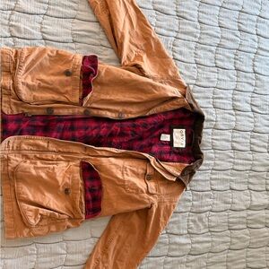 Orvis Brown Sporting Jacket with Red Plaid Lining